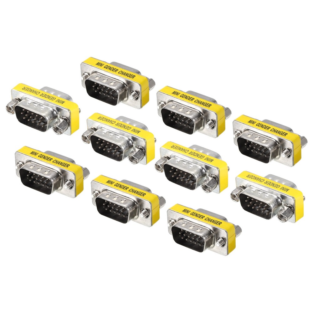 VGA Coupler VGA Gender Changer Connector Male to Male VGA Adapter, Pack of 10