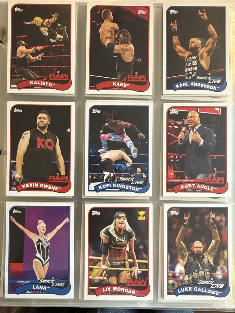 2018 WWE Topps Heritage Complete Base Set (plus doubles) in Binder and Hard Case