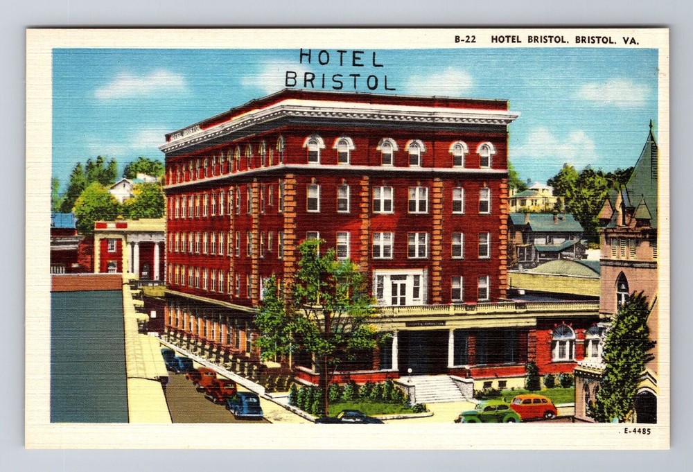 Bristol VA-Virginia, Hotel Bristol, Advertising, Vintage Souvenir Postcard