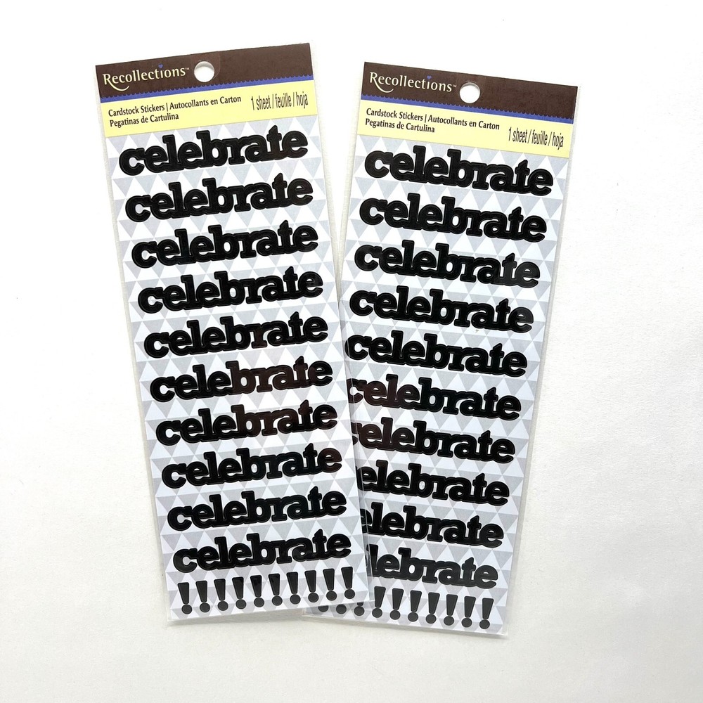 2 Recollections Celebrate Cardstock Stickers Scrapbooking Card Making Crafts