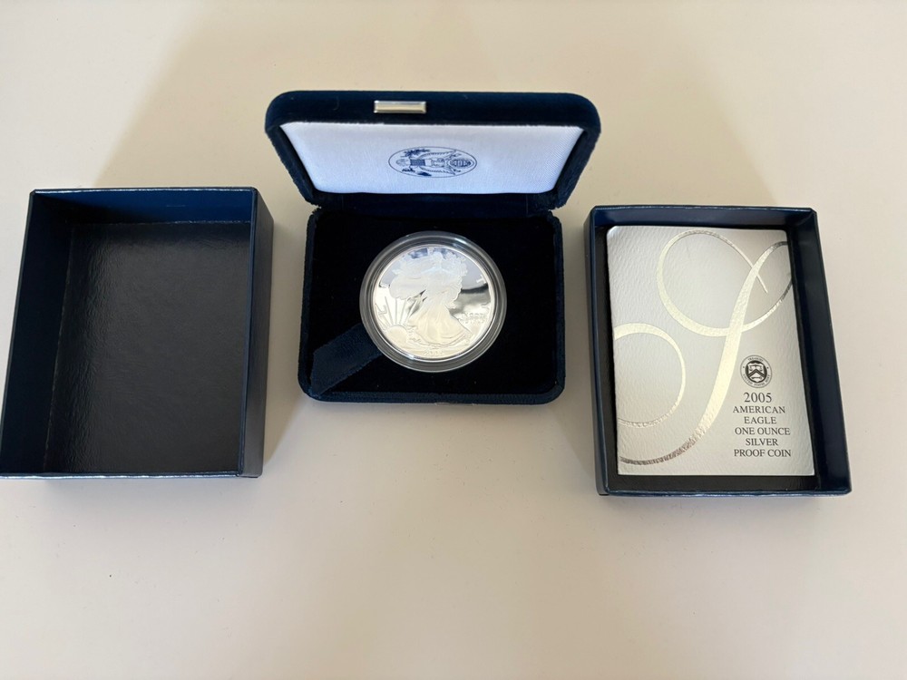 $1 Silver American Eagle 2005 W Proof With COA & Box