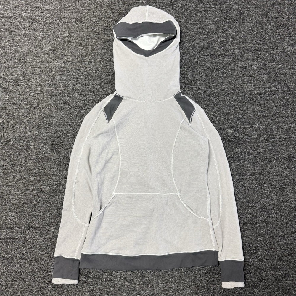 Women’s Lululemon Gray Pullover Running Activewear Hoodie Ponytail Hole -Size 10