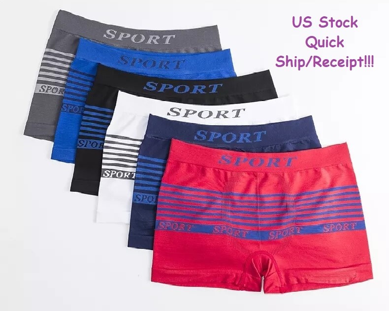 Mens Boxer Briefs Underwear Seamless Shorts Boxers Stretch Comfortable -STRETCHY