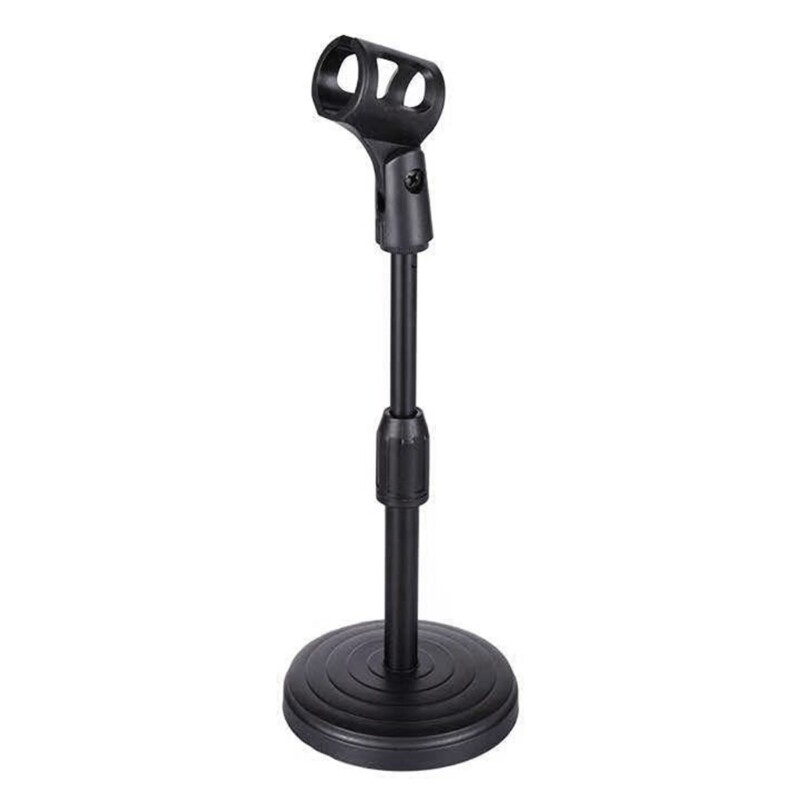 Telescopic Heavy Duty Mic Stand with Large Base Microphone Holder  