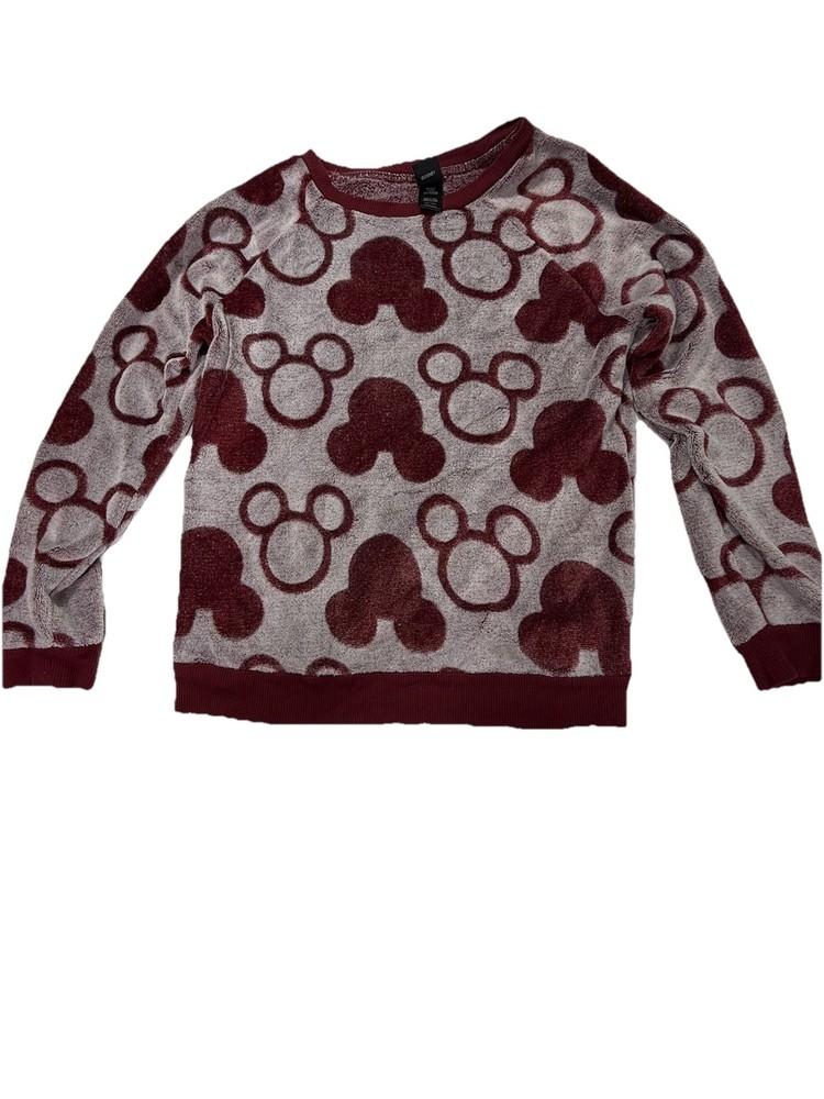 Disney Plush Sweater Women's Small Mickey Mouse  Crewneck Sweatshirt Super Soft