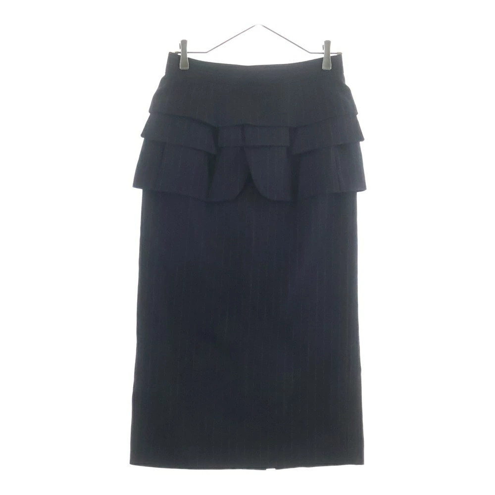 Sacai Women's Black Chalk Stripe Skirt Size 2 Excellent Used Japan Made