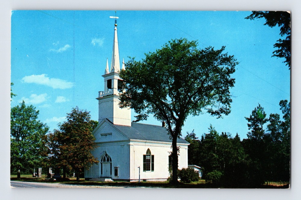 Postcard Maine Harpswell Center ME Elijah Kellogg Church 1962 Posted Chrome