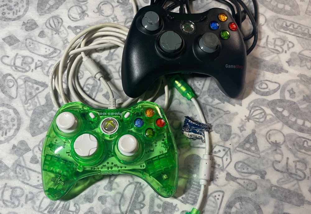 Lot of 2 Original Microsoft Xbox 360 LED And Black W Breakaway Cable - WORKS