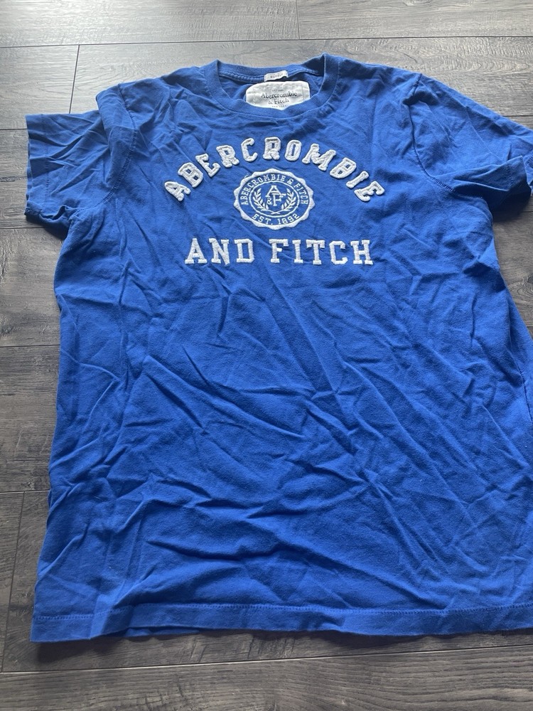Abercrombie & Fitch XXL Muscle Fit Blue Graphic Logo Crew Neck Cotton T-Shirt