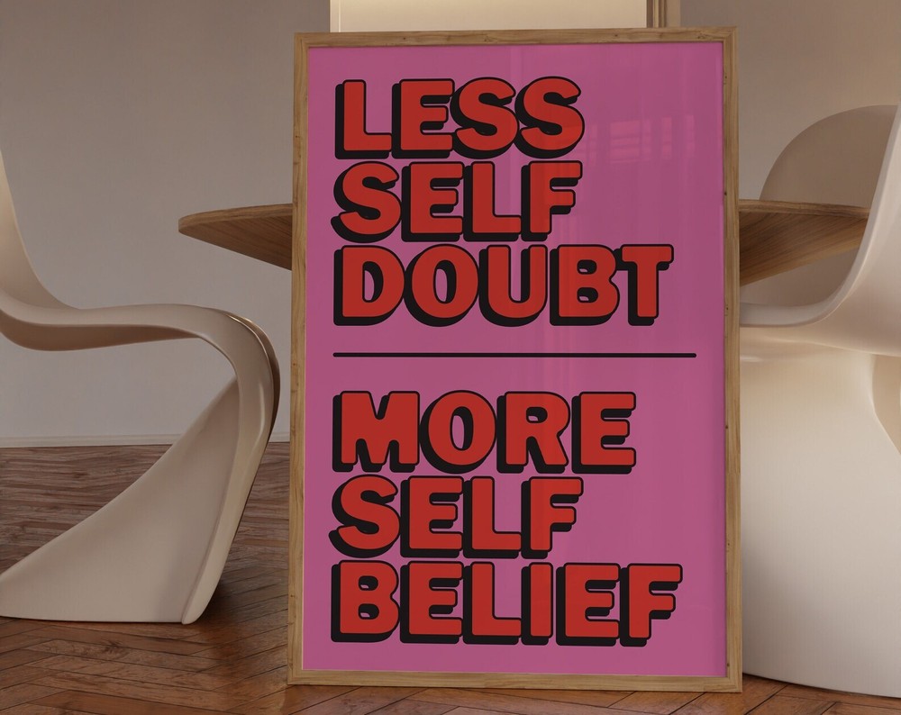 Less Is More Motivational Poster Creativity Quote Pink Wall Art Pink Typography