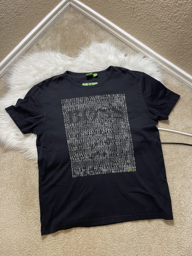 Hugo Boss T-Shirt Men's Size XL Black Short Sleeve Regular Fit Graphic Logo