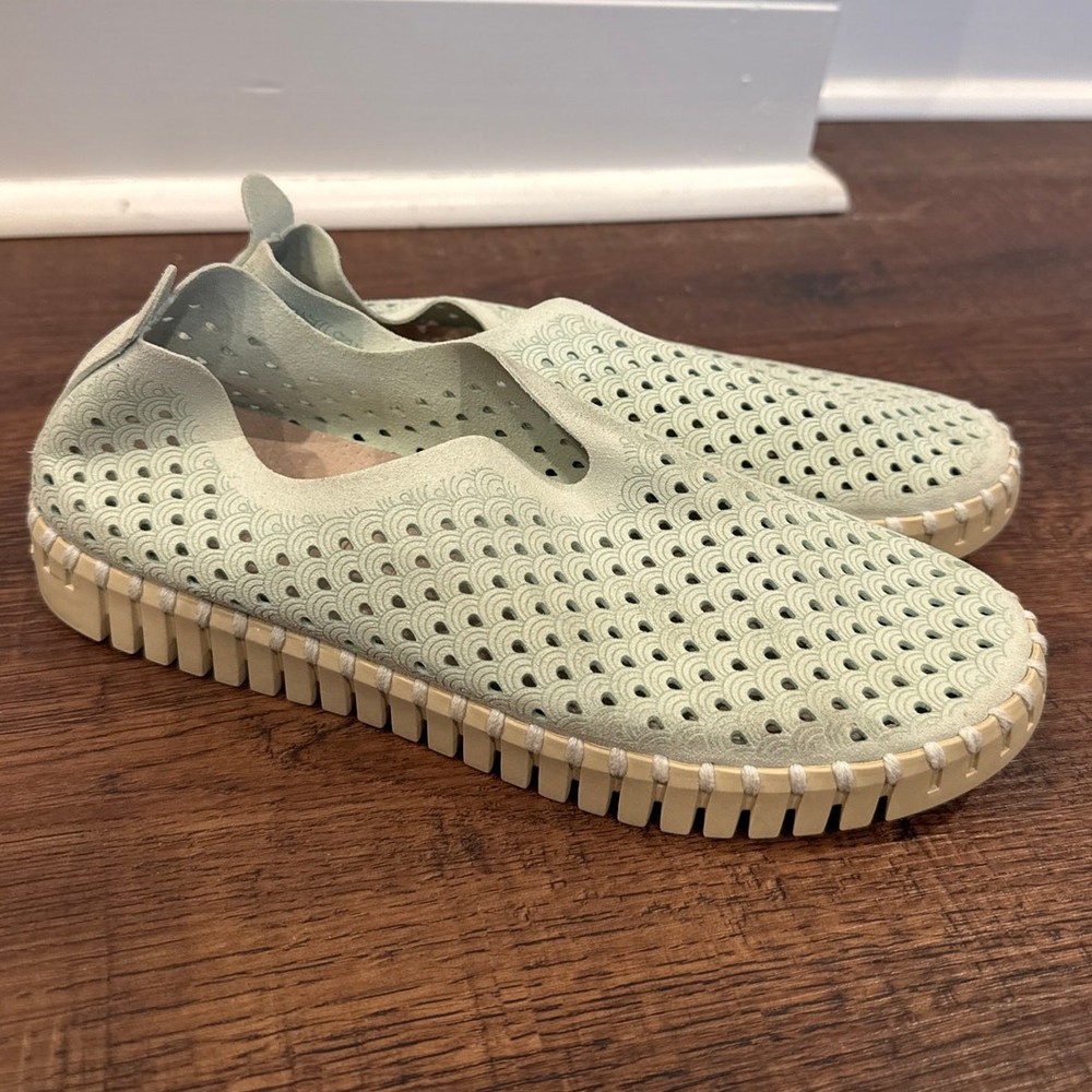 Ilse Jacobsen Tulip Textile Shoes Slip on Comfort Women's Sz EU 38US 7.5 Green