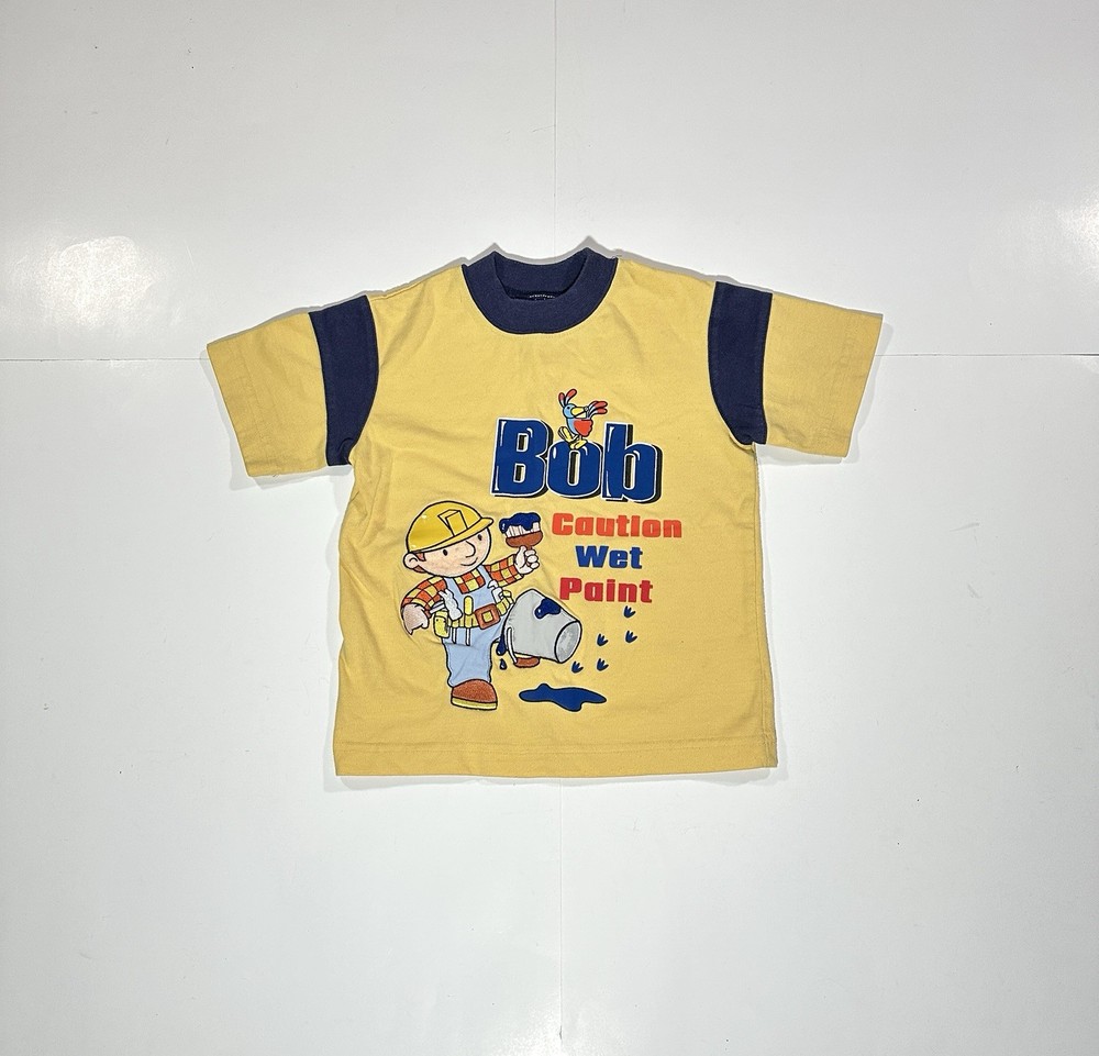 Vintage 2002 Bob The Builder T-Shirt Toddler PBS Kids Children Yellow Size 4T