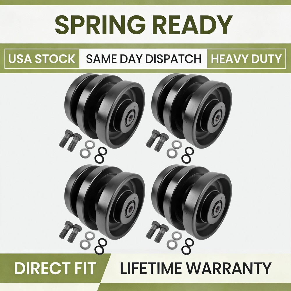 4 PCS Heavy-DutyTrack Rollers For Bobcat T140 T180 T300 T590 Skid Steer Loader