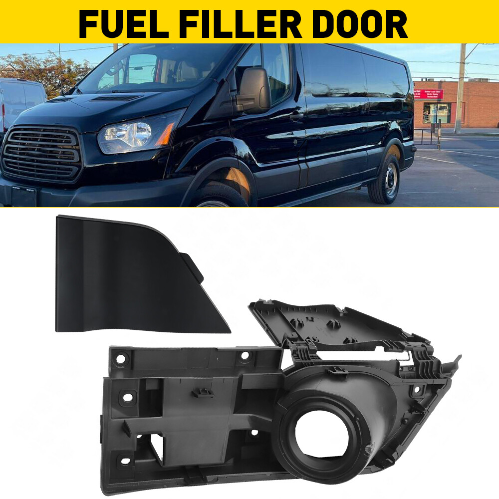 Fuel Filler Door Housing + Gas Cover Black For Ford Transit 150 250 350 15-23 AA