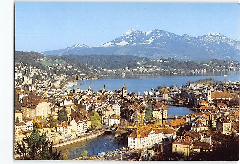 Postcard Panoramic View Lucerne Switzerland