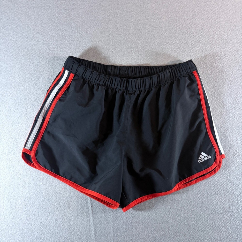 Adidas Marathon 10 Womens Black Red Climalite Running Shorts Size Medium M