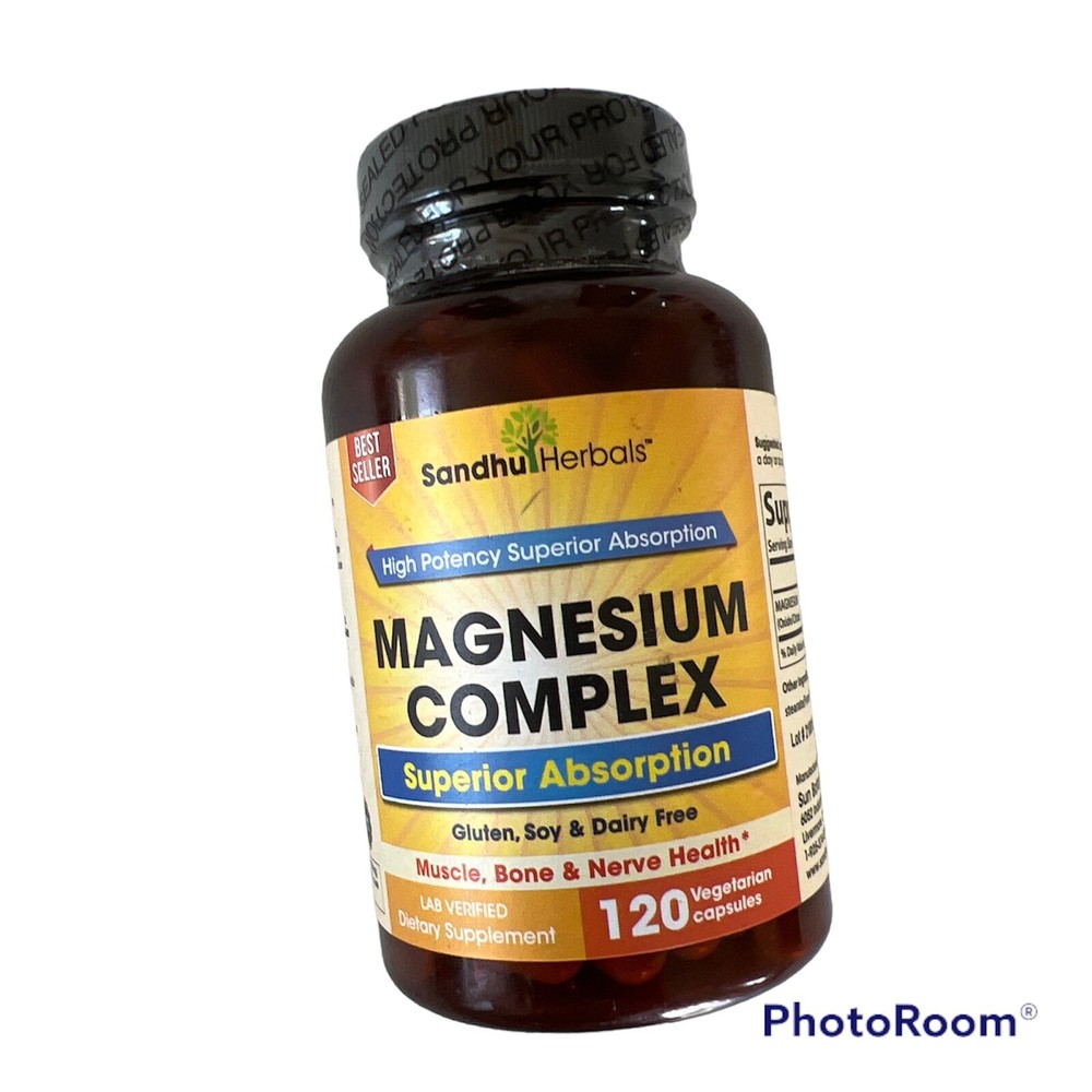 Sandhu Hebals Magnesium Triple Complex Muscle 120 Capsules 120 Caps Exp 07/25