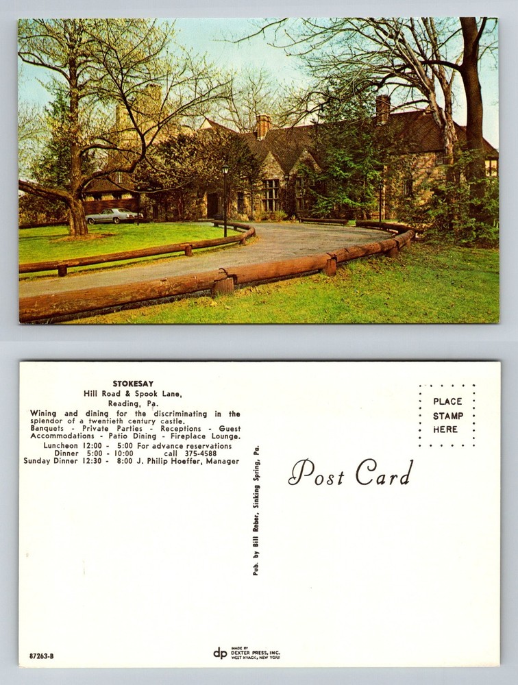 Reading, PA-Pennsylvania, Stokesay Castle Hill Rd Spook Lane Vintage Postcard