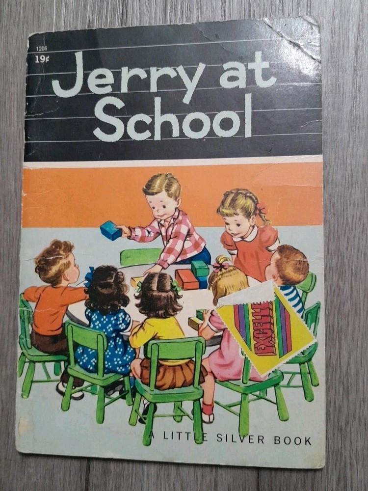 Jerry At School Vintage 1950 Little Silver Book Child's Golden Press