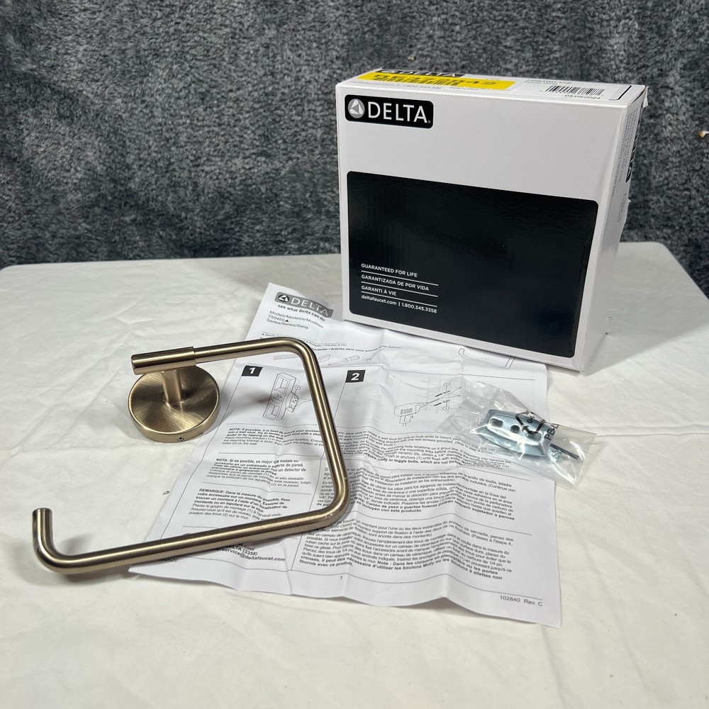 Champagne Bronze Towel Ring Durable Bathroom Hardware Easy Install Delta Trinsic