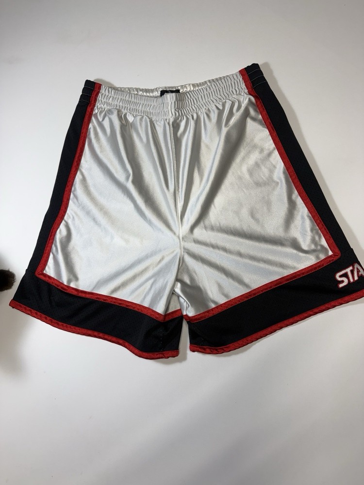 Vintage Starter Basketball Shorts Men’s Medium White Black Red Athletic Y2K