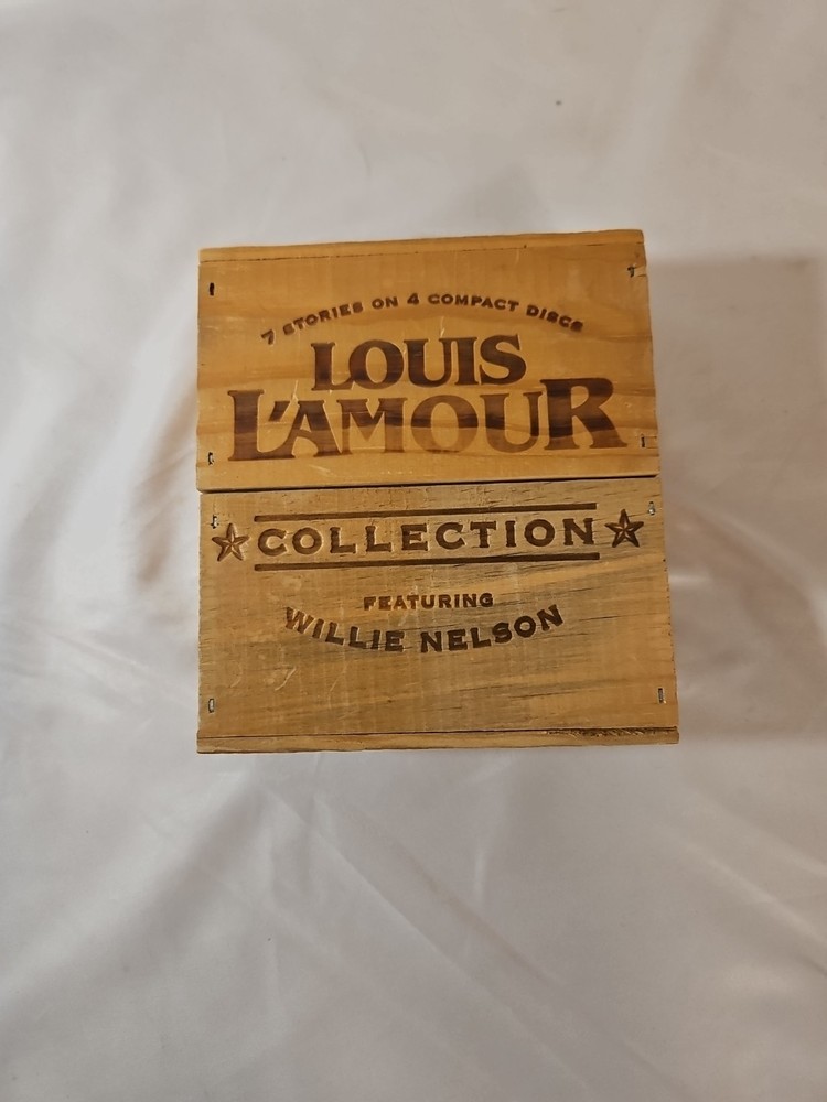 LOUIS L'AMOUR Audiobooks Read by Willie Nelson 7 Stories on 4 CDs in Wooden Box