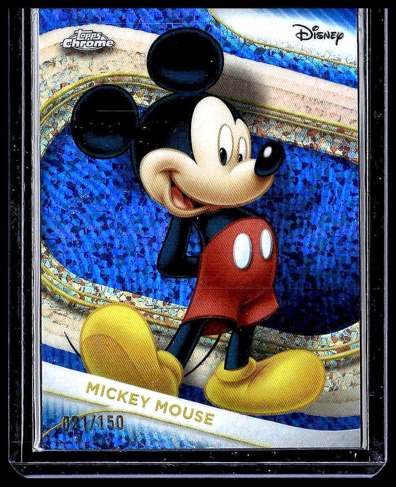 2025 Disney Topps Chrome Mickey Mouse #1 Blue Mini Diamonds Refractor  /150
