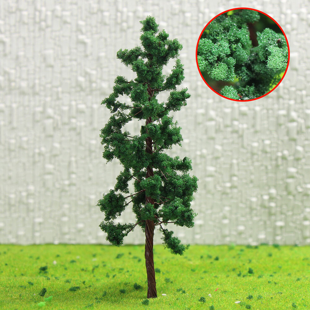 D8030 20pcs HO Scale 1:87 Iron Wire Deep Green Model Trees 80mm Railroad Scene