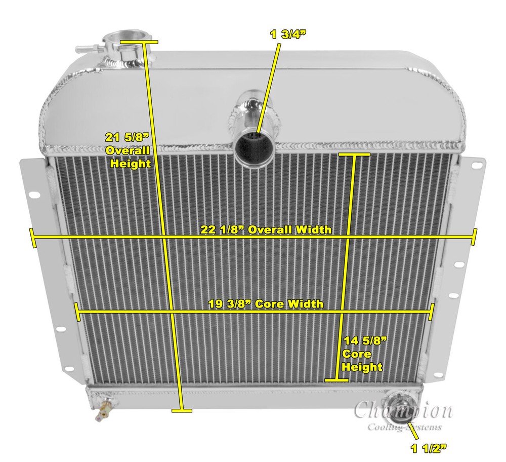 Ace Champion 3 Row All Aluminum Radiator for 1941 - 1952 Plymouth Cars #CC4152