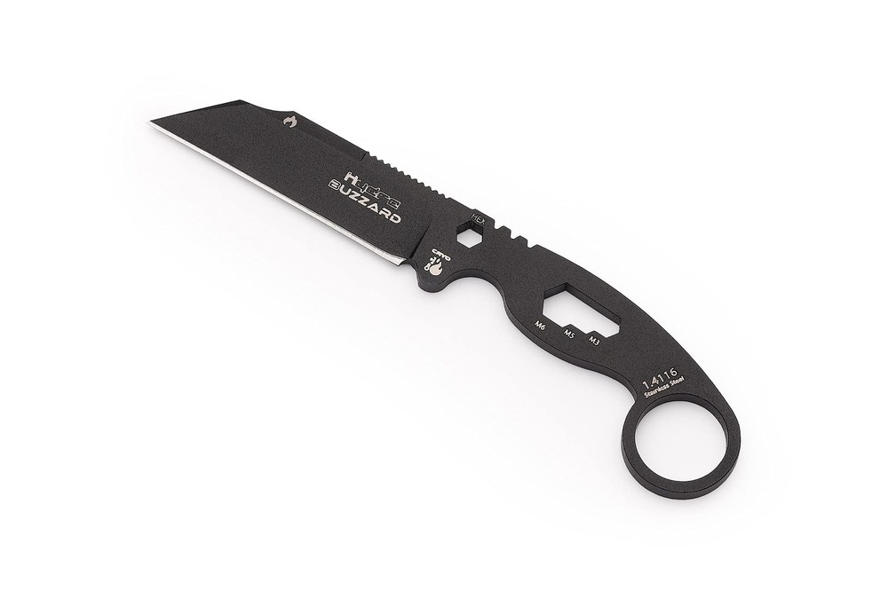 New Hydra Knives Buzzard Neck Knife Vulture Fixed Blade Knife HK-01-BLACK-SBL