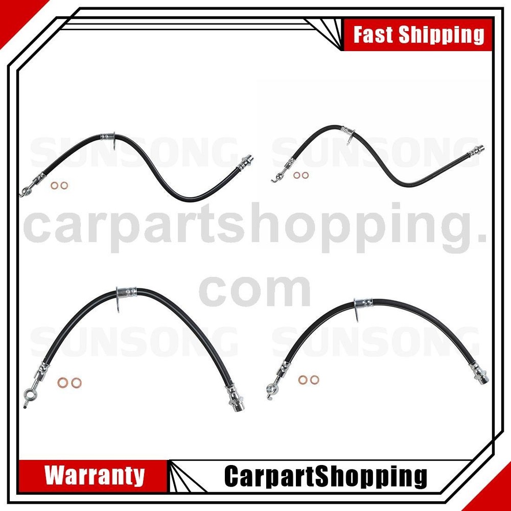 4 Front Rear Brake Line Brake Hydraulic Hose For Toyota Camry 2006 2005 2004