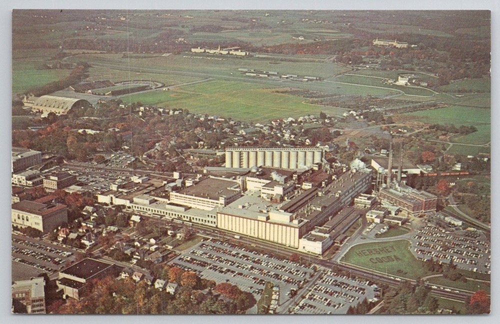 Hershey PA Aerial View Chocolate World Plant Postcard 1970s