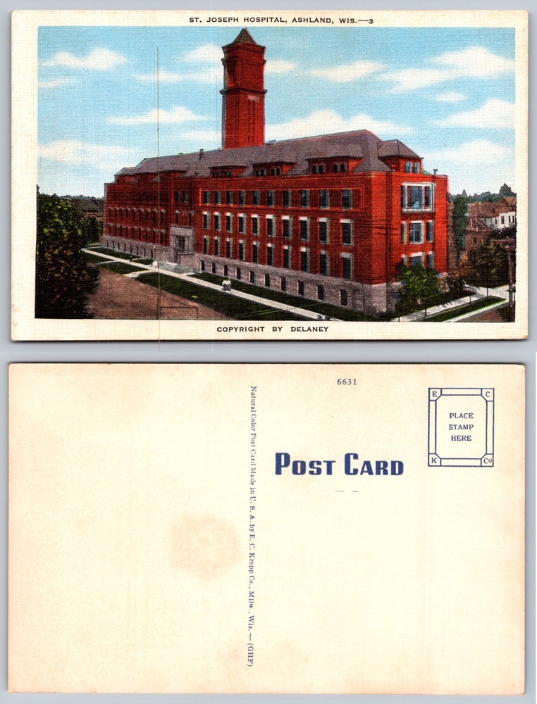 St Joseph Hospital Ashland Wisconsin Postcard