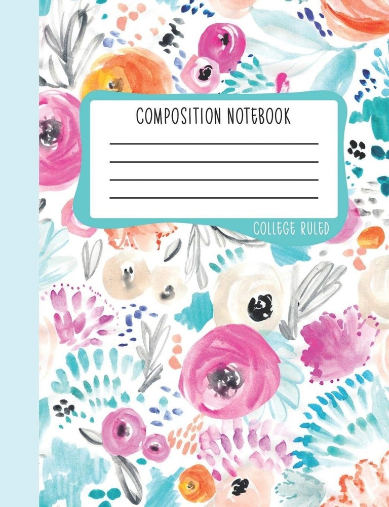 Composition Notebook: College Ruled: 100+ Lined Pages Writing Journal: Modern Fl
