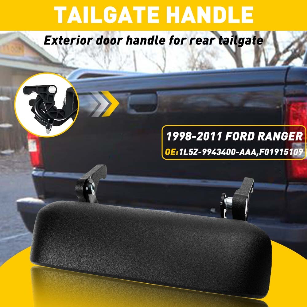Handle Tailgate Tail Rear Gate Exterior Outside For Ford 98-2011 Ranger Black