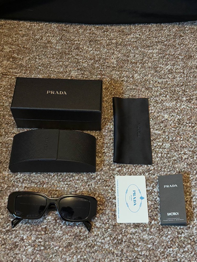 Prada PR17WS Women's Sunglasses 49mm Black Dark Grey Lens
