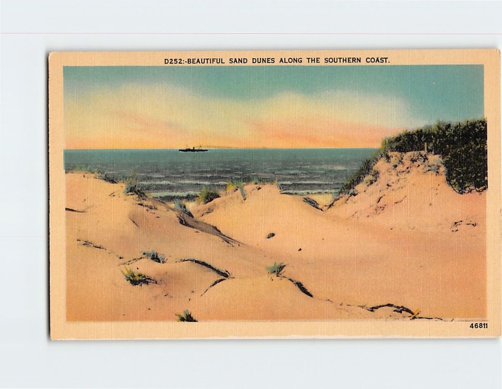 Postcard Beautiful Sand Dunes Along the Southern Coast