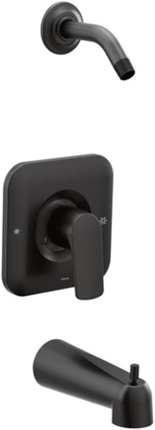 Moen T2813NHBL Matte Black Tub and Shower Faucet Set with Accessories