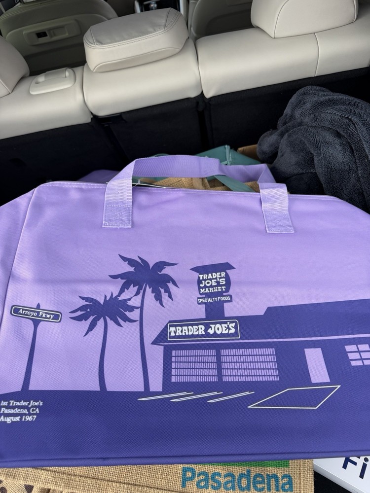 Trader Joe’s NEW SPRING 2026 RELEASE PURPLE RAIN Large Insulated Bag LIMITED