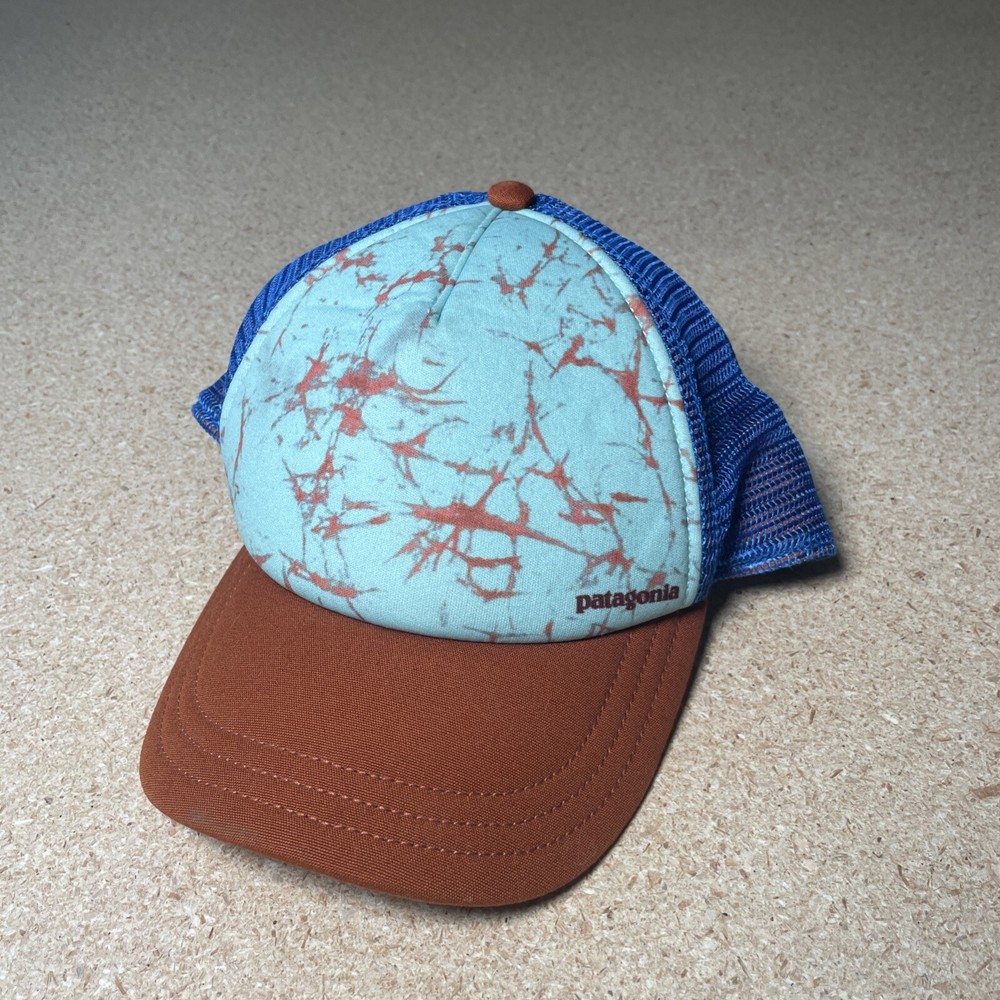 Patagonia Cap Blue Orange Trucker Hat Snapback One Size Adjustable