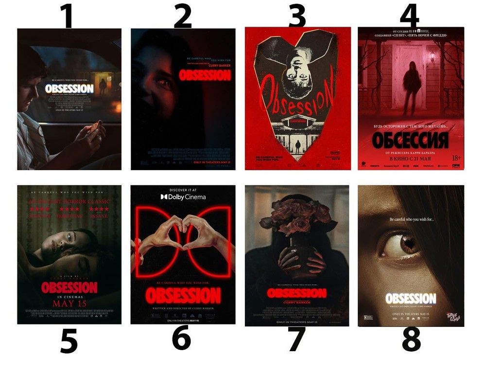 Obsession Horror Movie Poster Collection Dark Thriller Film Wall Art Print