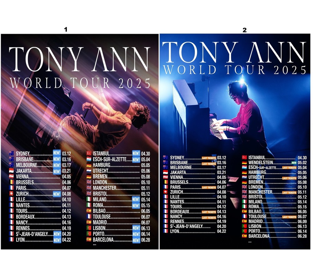 Tony Ann 2025 World Tour Poster - High-Quality Album Wall Art Decor  