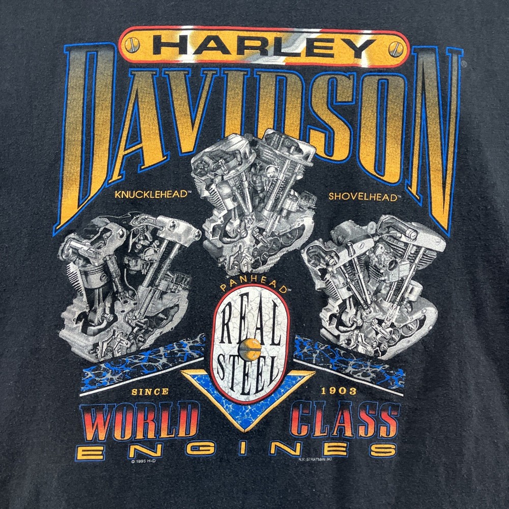 Vintage Harley Davidson T-Shirt 1995 Black Single Stitch 3XL Austin, TX