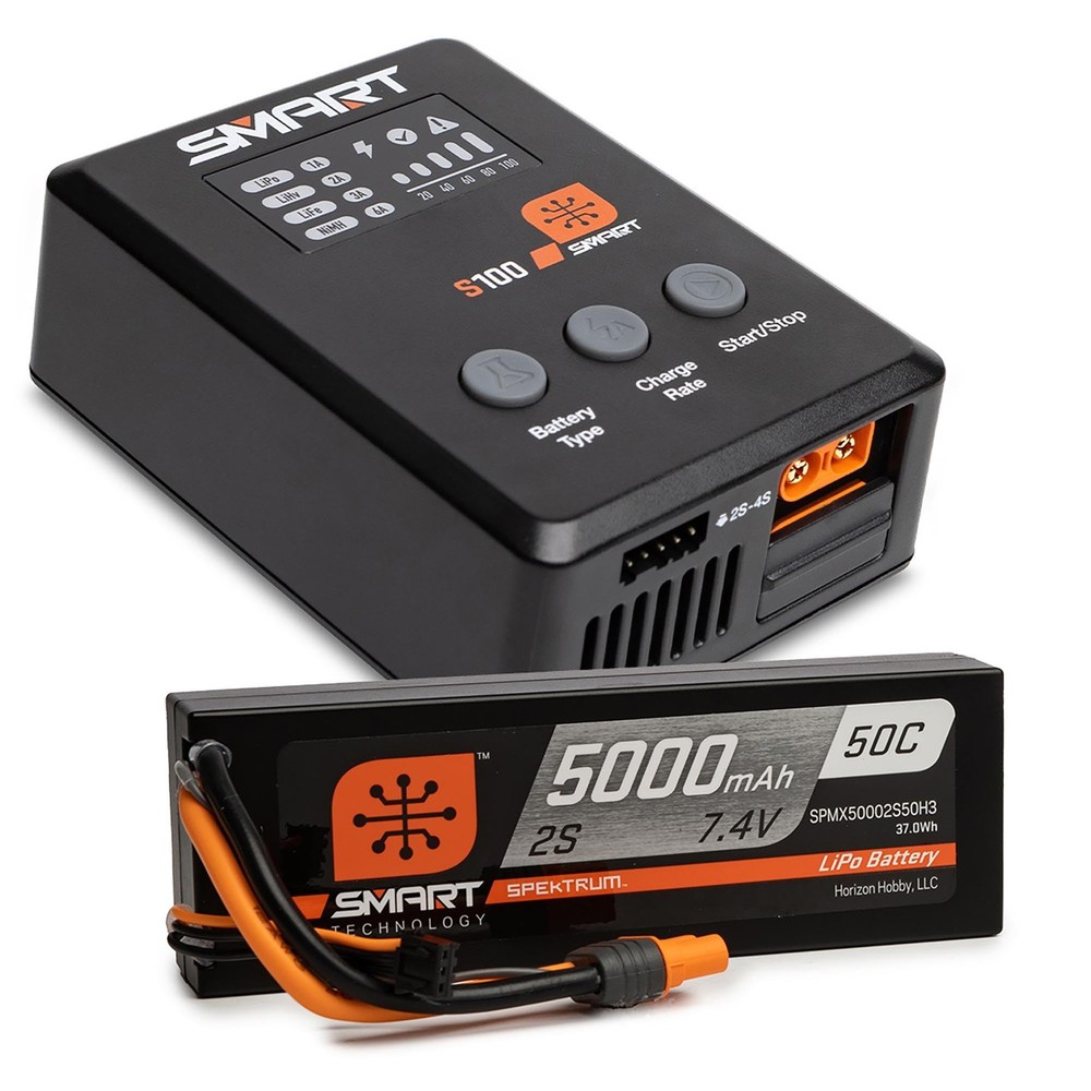 Accessories Smart Powerstage Surface Bundle: 5000mAh 2S 50C LiPo Battery (IC3...