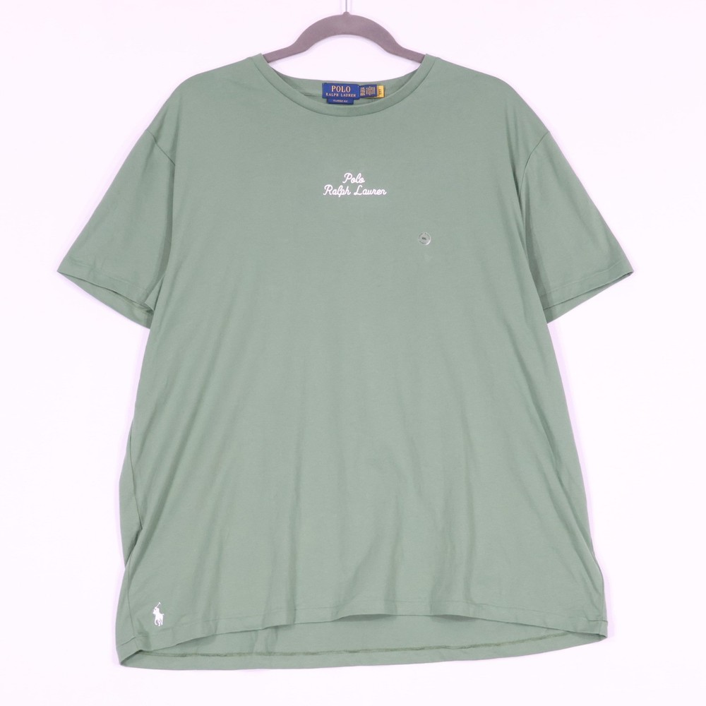Polo Ralph Lauren T-Shirt Mens XXL Green Classic Fit Script Logo Preppy NWD