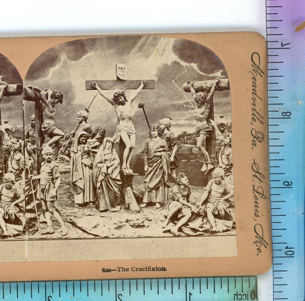 Jesus the Crucifixion Religious Keystone Stereoview