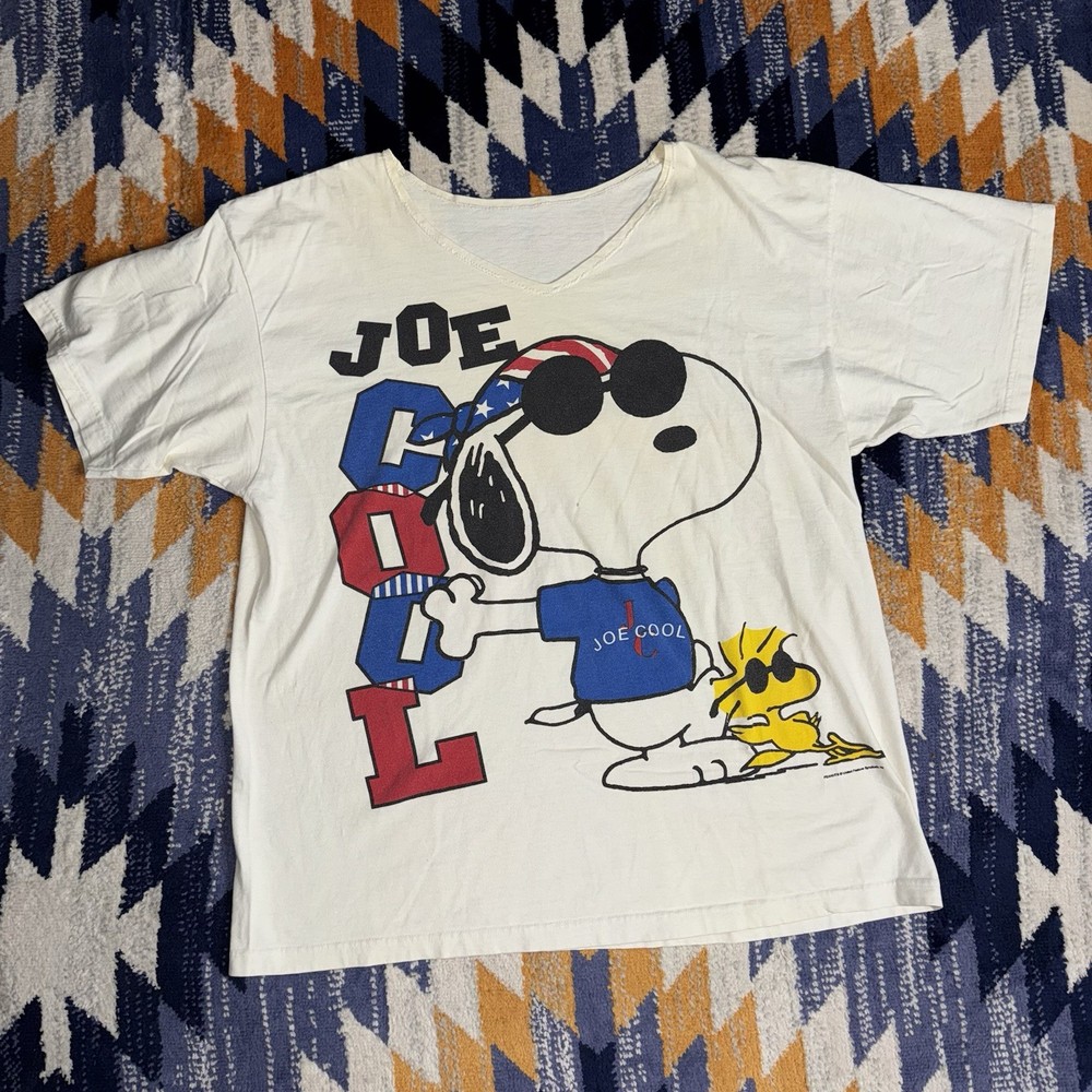 Vintage 90s Peanuts Snoopy & Woodstock Joe Cool T-Shirt Size 2XL 4th July