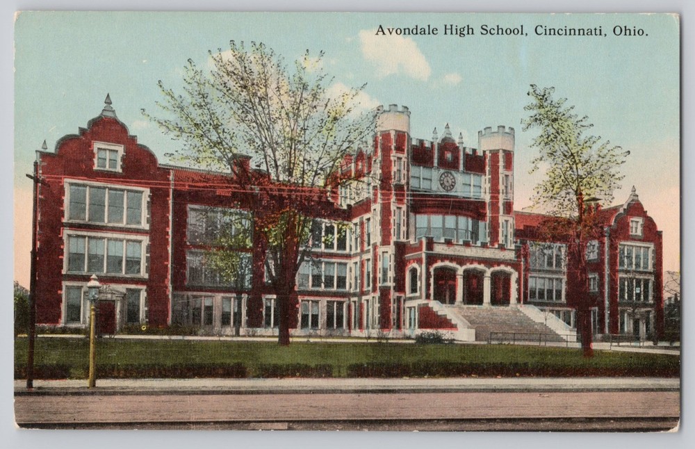 Cincinnati Ohio Avondale High School c1910 Antique Postcard
