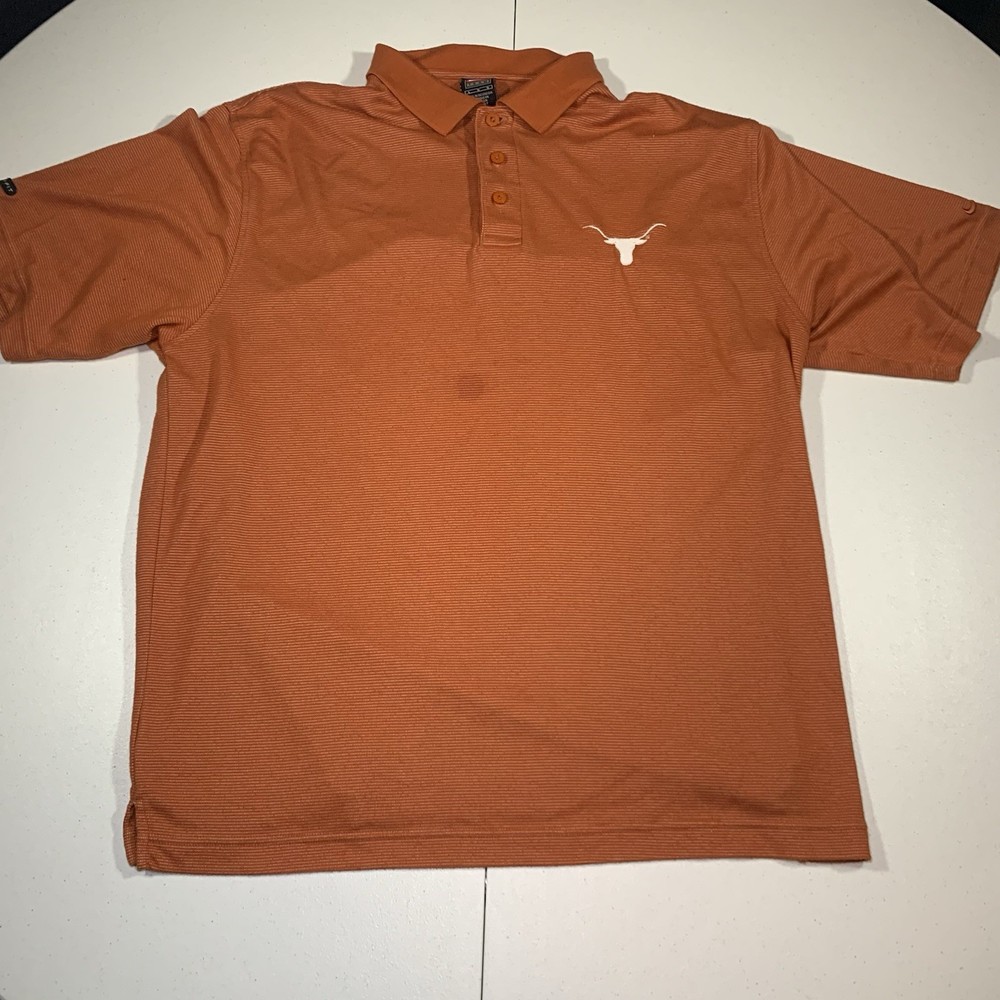Vintage 90s Nike Texas Longhorns Polo College Shirt Mens Medium Orange